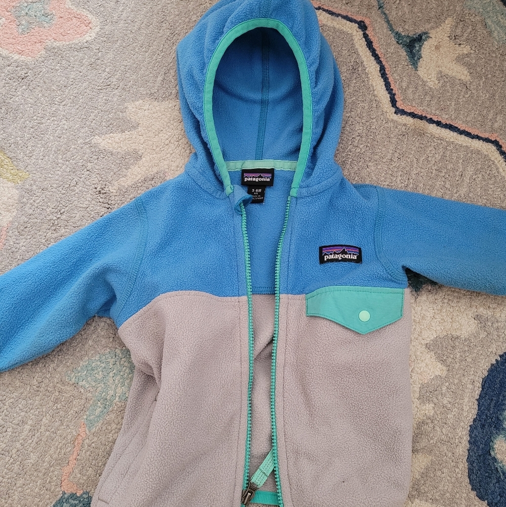 Patagonia FleeceBaby Micro D® Snap-T® Fleece Jacket 3-6M (blue teal gray)